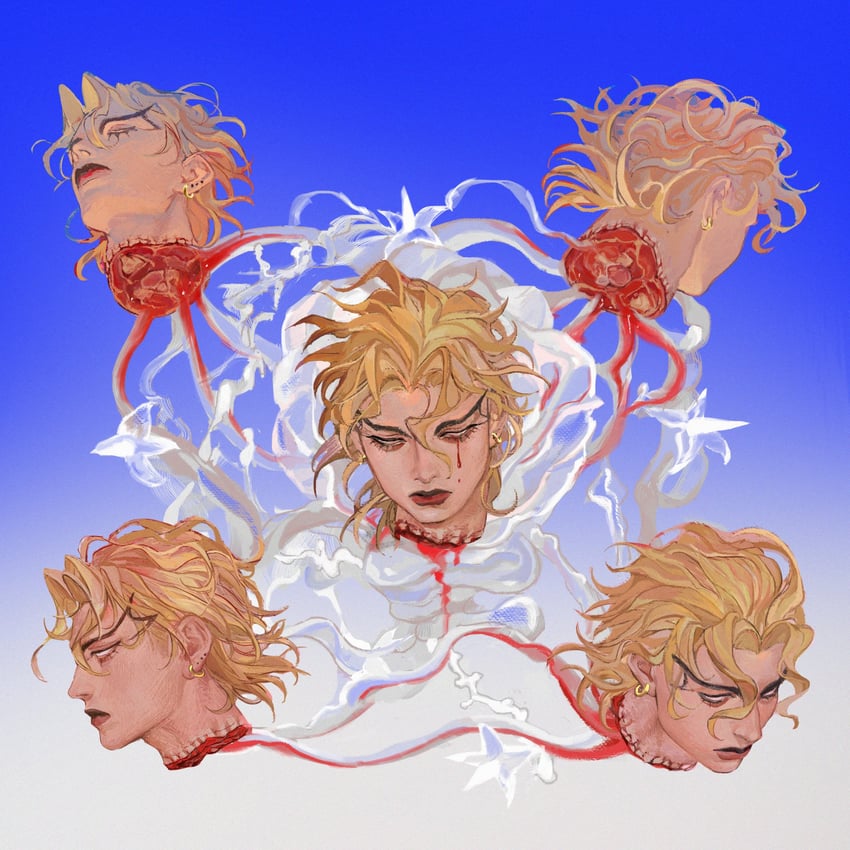 dio brando (jojo no kimyou na bouken and 1 more) drawn by ashva