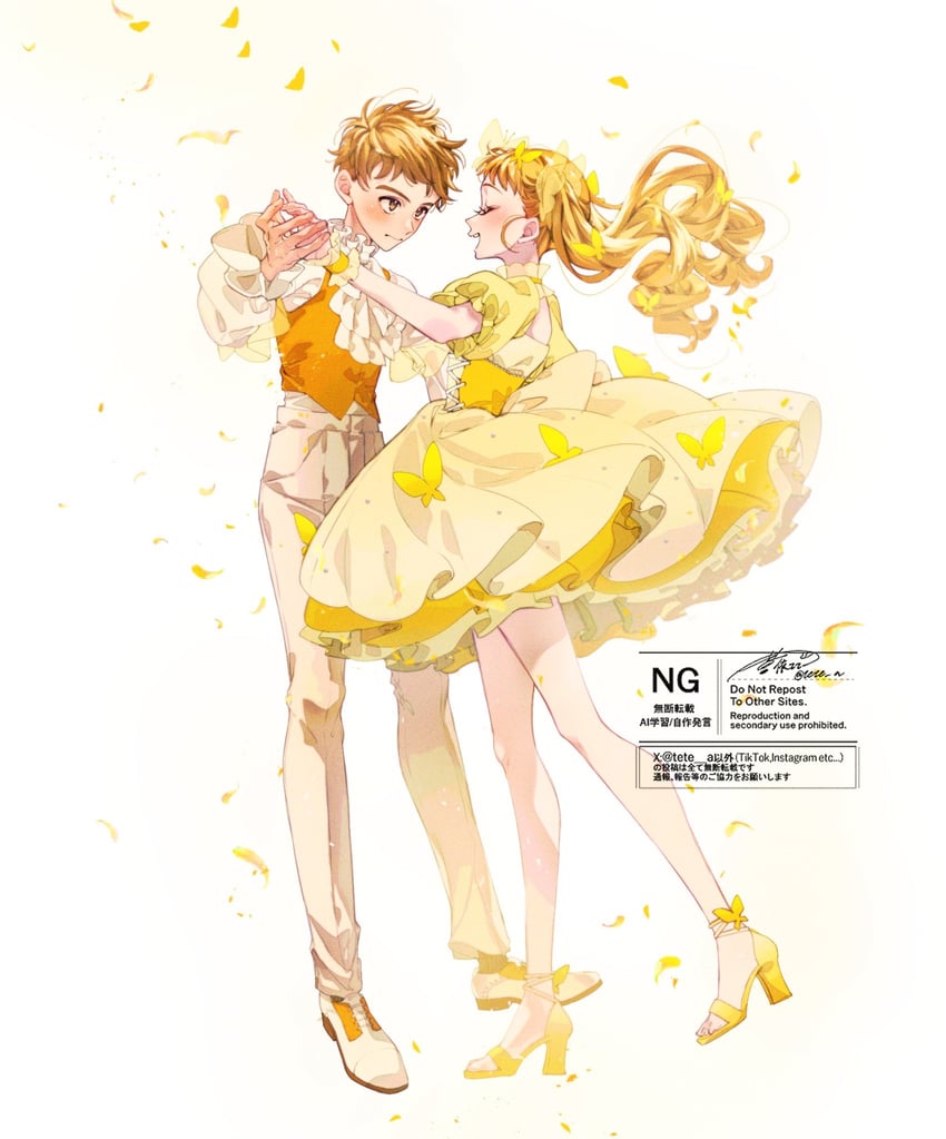 kasugano urara and amai shirou (precure and 2 more) drawn by aoi_tete