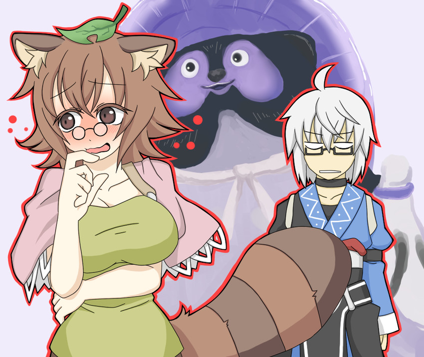 morichika rinnosuke and futatsuiwa mamizou (touhou) drawn by sag_(karehabase)