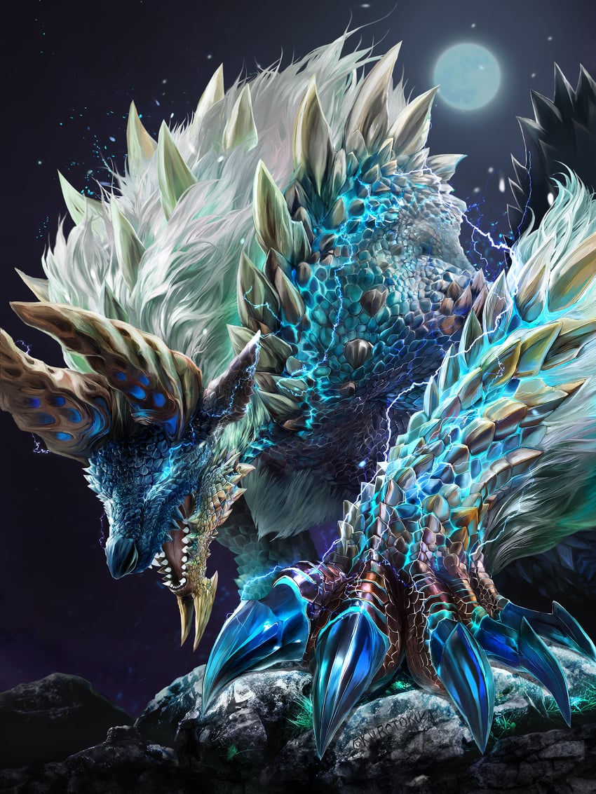 zinogre (monster hunter and 1 more) drawn by kurotokusa