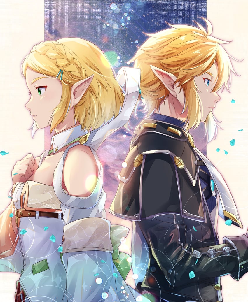 link, princess zelda, mio, and noah (the legend of zelda and 3 more) drawn by ui_frara
