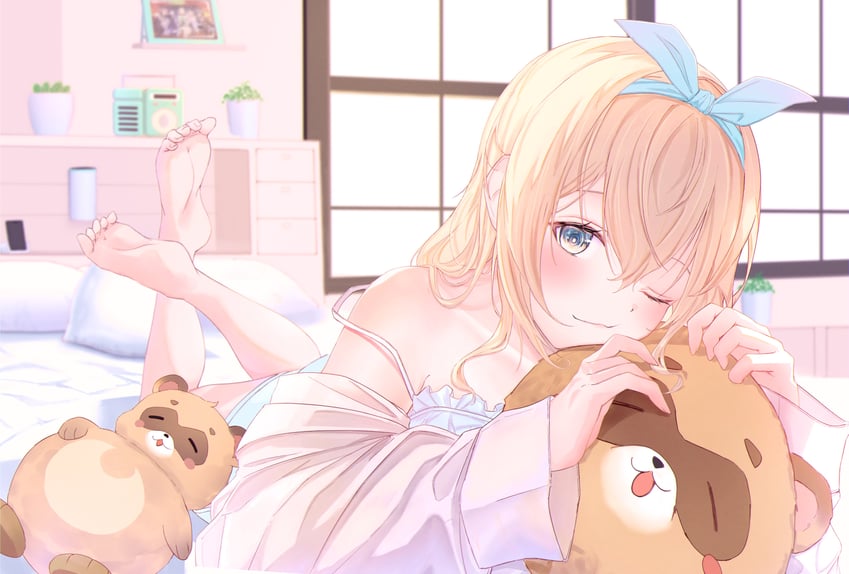 kazama iroha and pokobee (hololive) drawn by rin_(rin_illust_0805)