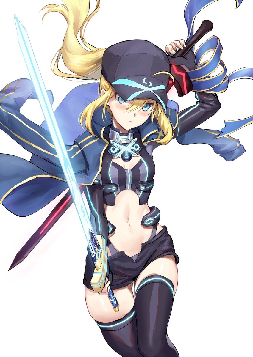 artoria pendragon and mysterious heroine x (fate and 1 more) drawn by athenawyrm and midiman