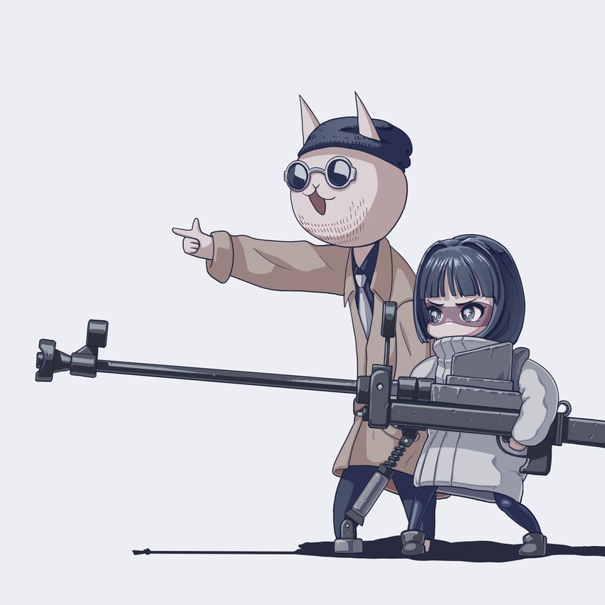 mathilda lando, leon, sharpshooter saki, and hitman cat (nyanko daisensou and 1 more) drawn by 95hoody