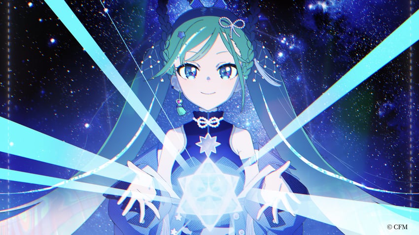 hatsune miku and magical mirai miku (vocaloid and 1 more) drawn by omutatsu