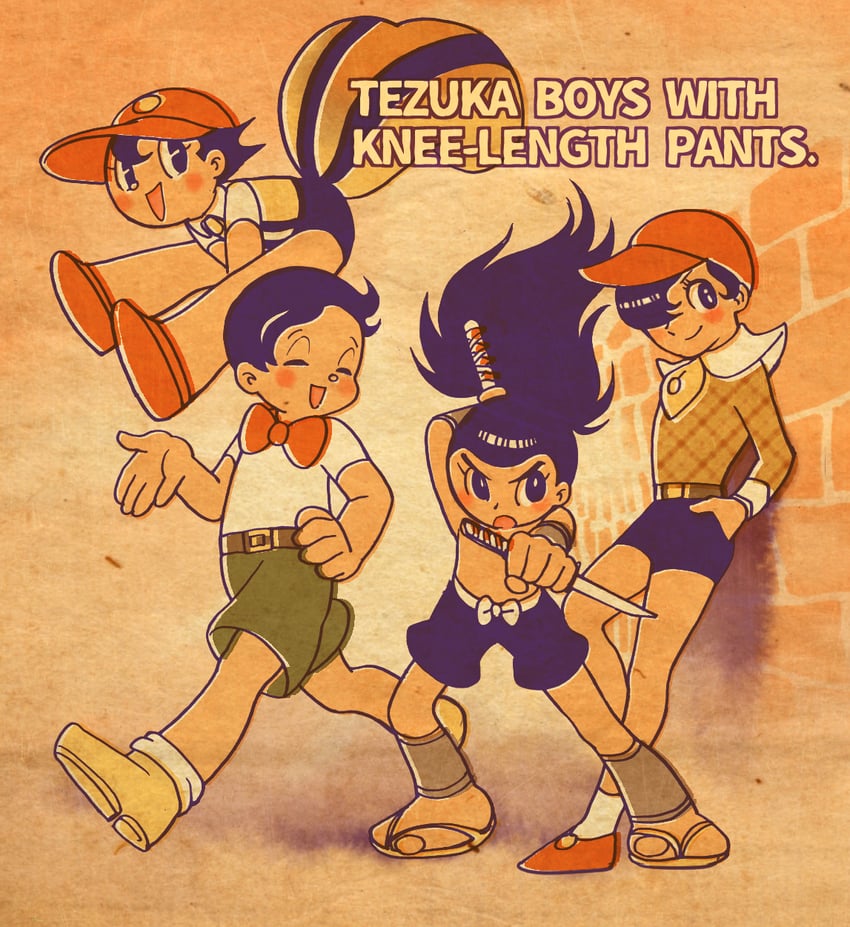 kenichi, ricky, and sarutobi sasuke (tezuka's star system and 2 more) drawn by hashi84e