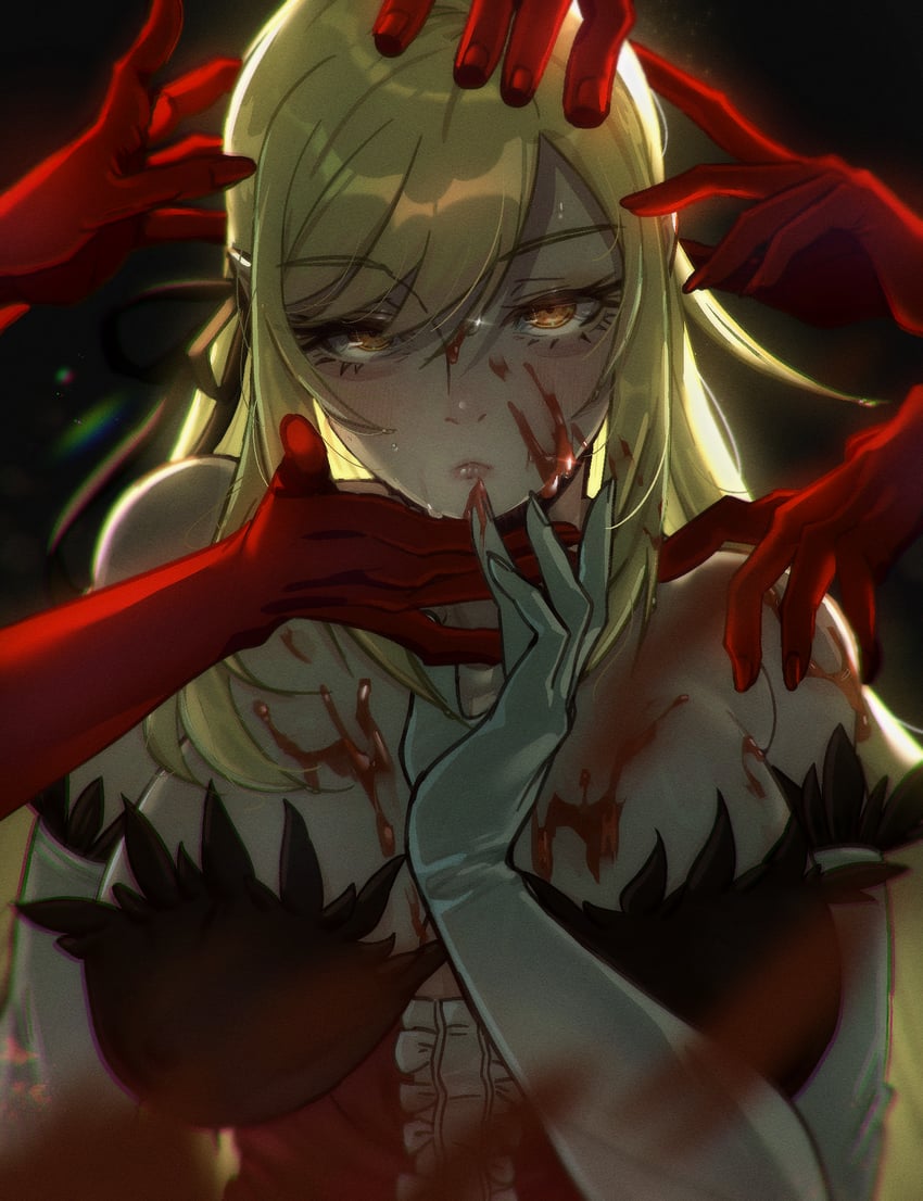 oshino shinobu and kiss-shot acerola-orion heart-under-blade (monogatari and 1 more) drawn by otaichiichi