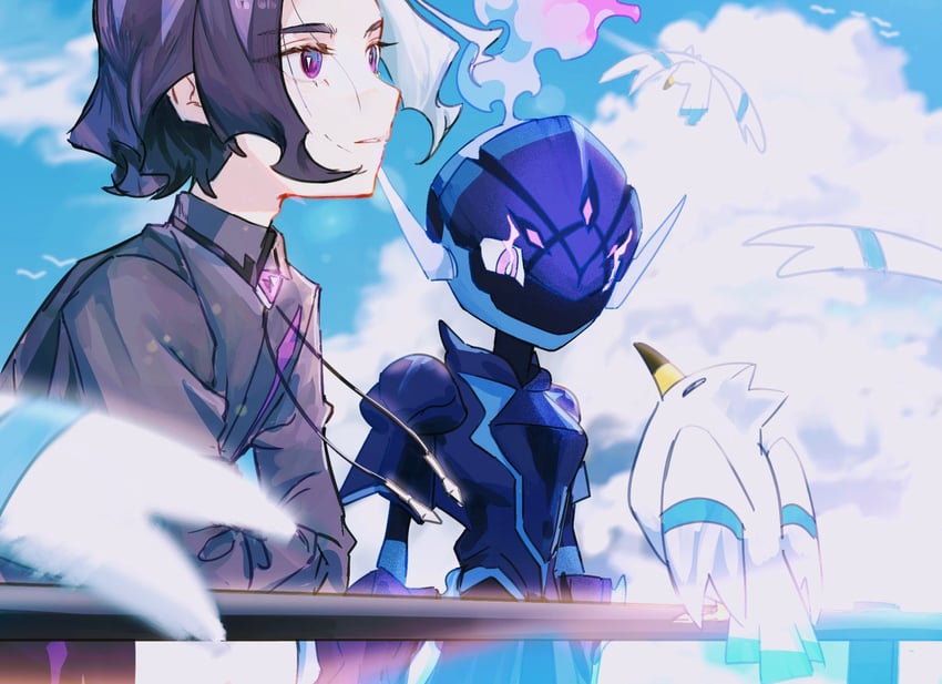 wingull, ceruledge, and amethio (pokemon and 1 more) drawn by copituji