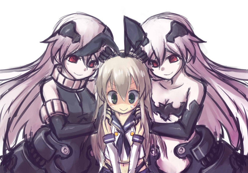 shimakaze, anchorage oni, and anchorage princess (kantai collection) drawn by oukawa_yuu