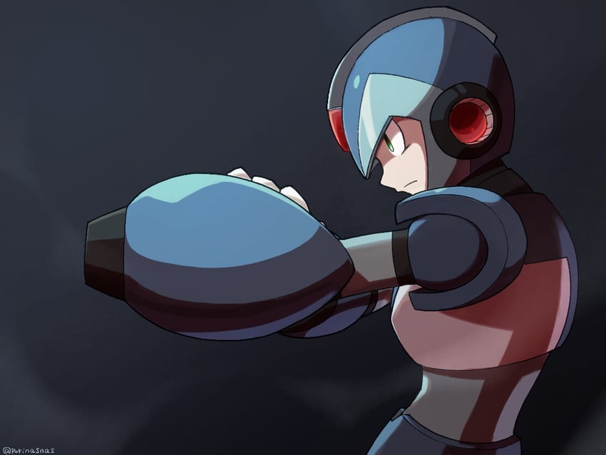 x (mega man and 1 more) drawn by porinasnas