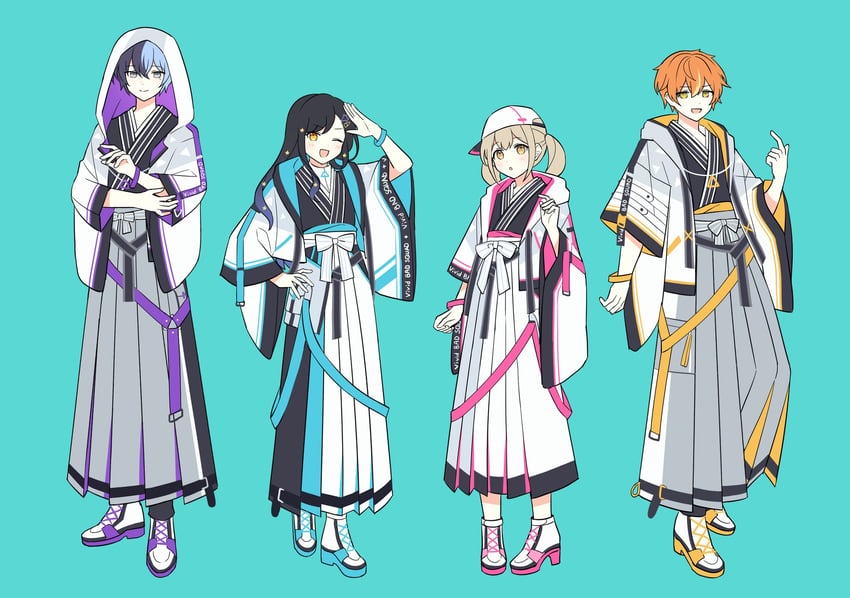 shinonome akito, shiraishi an, aoyagi touya, and azusawa kohane (project sekai) drawn by waka_(wk4444)