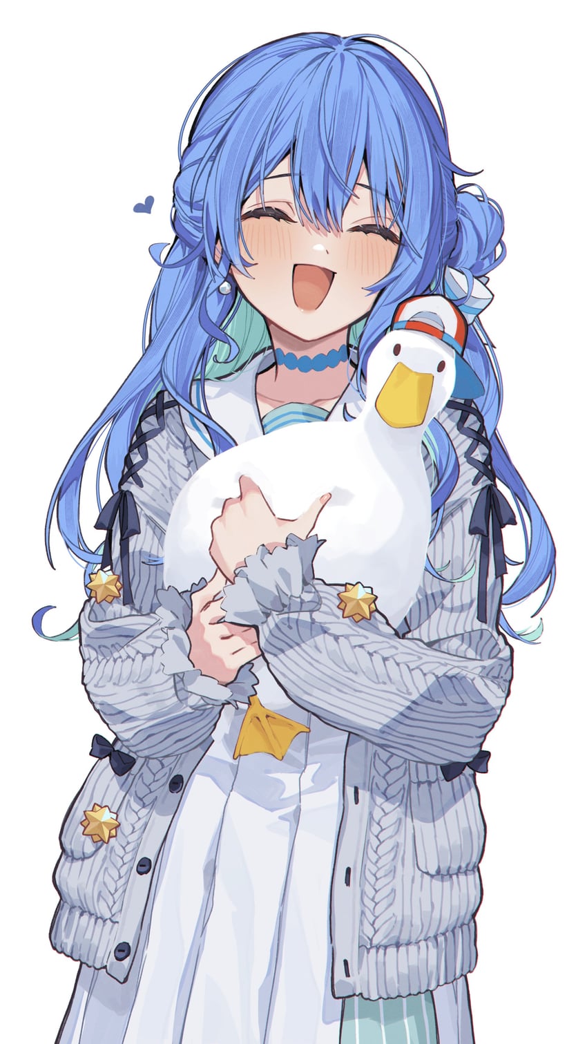 hoshimachi suisei and subaru duck (hololive) drawn by tsukino_(nakajimaseiki)