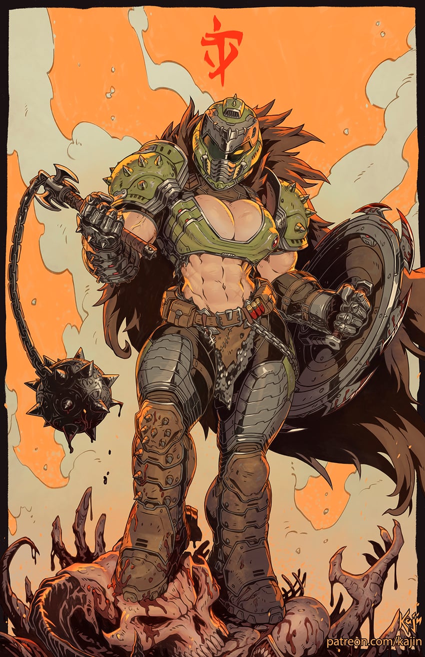 doomguy (doom and 1 more) drawn by kajin_(kajinman)