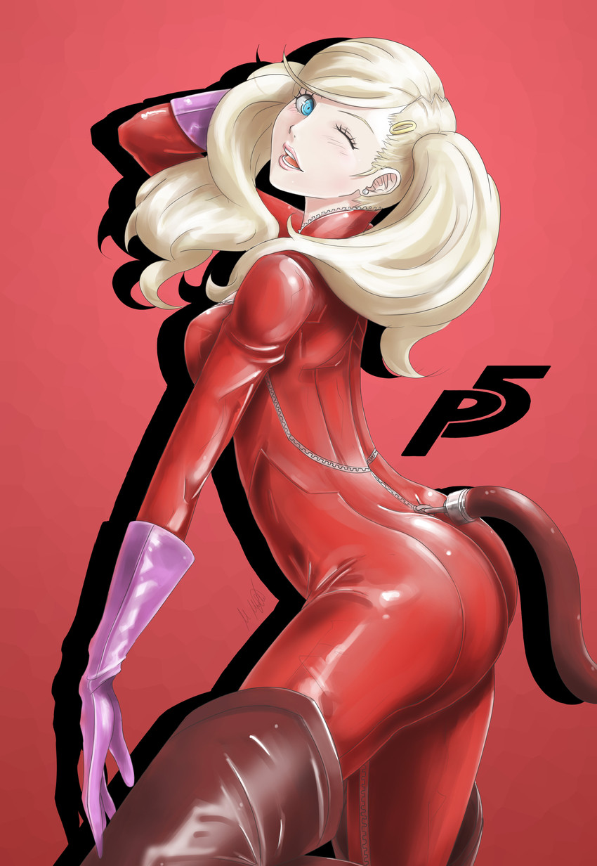 takamaki anne and panther (persona and 1 more) drawn by markus_moeller