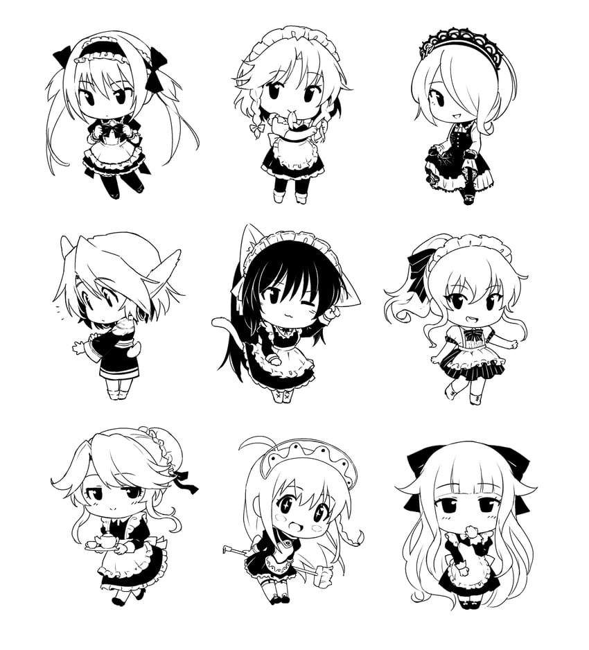 izayoi sakuya, tojo kirumi, tomori nao, airi, noihara himari, and 3 more (touhou and 9 more) drawn by nifffi