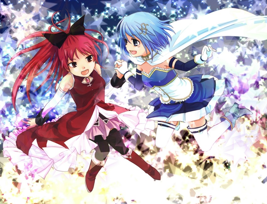 miki sayaka and sakura kyoko (mahou shoujo madoka magica) drawn by birman_h