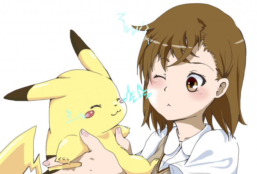 pikachu and misaka mikoto (pokemon and 2 more) drawn by nyannyan-shion
