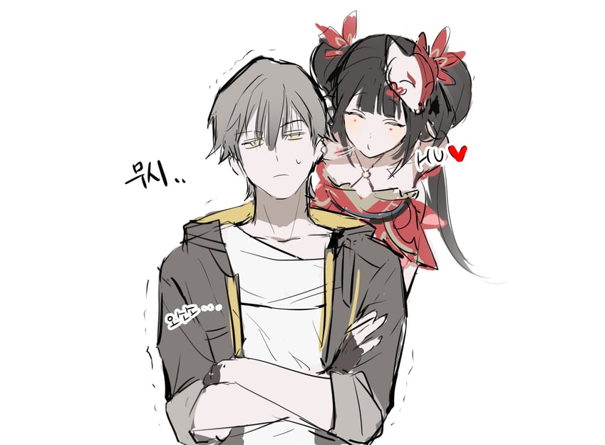 trailblazer, caelus, and sparkle (honkai and 1 more) drawn by 3_4month