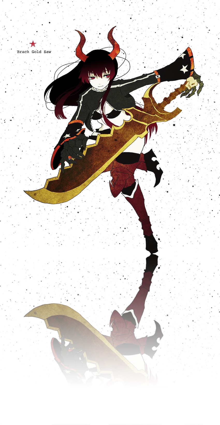 black gold saw (black rock shooter) drawn by as_as