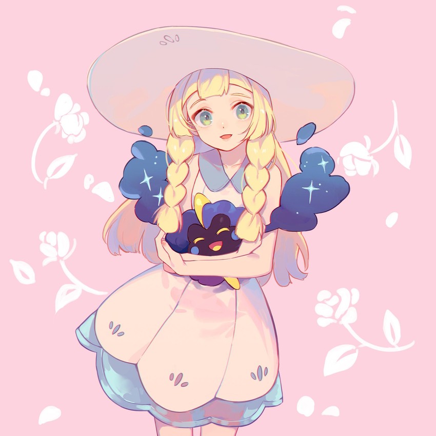 lillie and cosmog (pokemon and 1 more) drawn by mixkechin