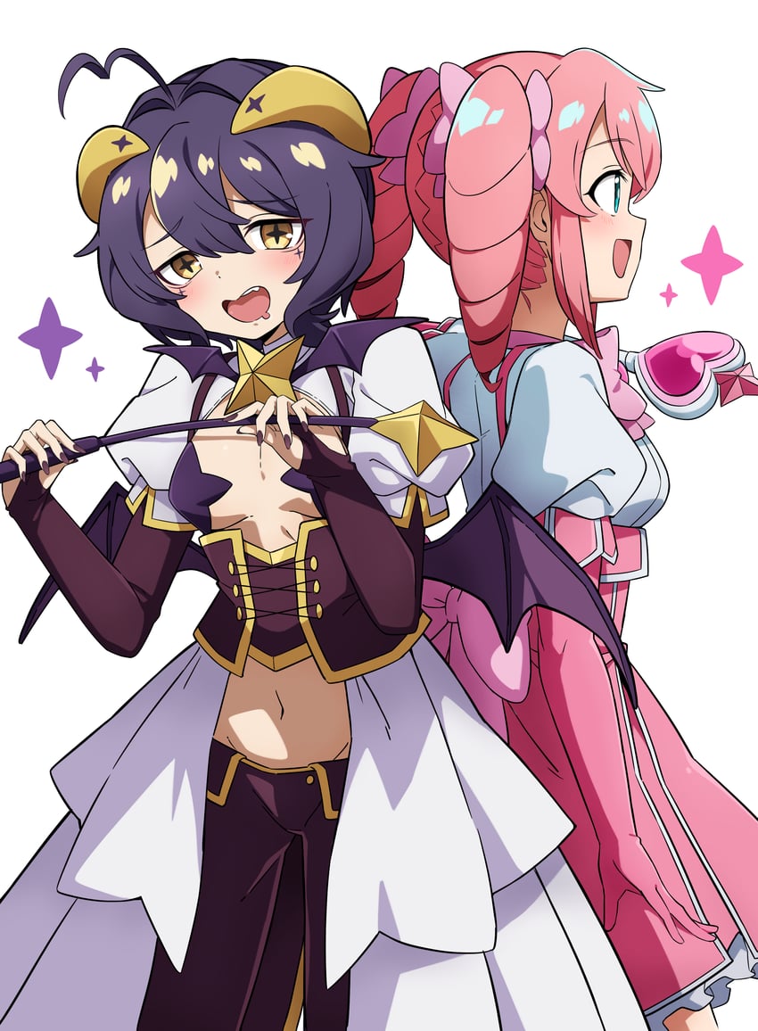 hiiragi utena, magia baiser, hanabishi haruka, and magia magenta (mahou shoujo ni akogarete) drawn by sha_(siasha0104)