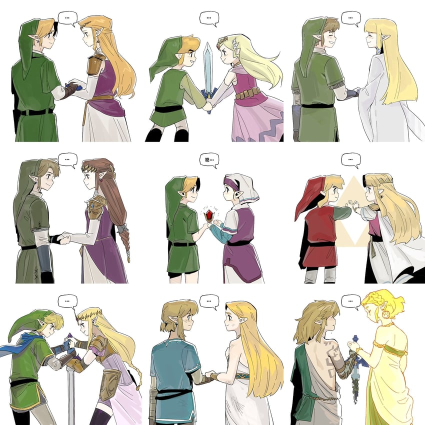 link, princess zelda, toon link, young link, toon zelda, and 1 more (the legend of zelda and 8 more) drawn by senzo6700