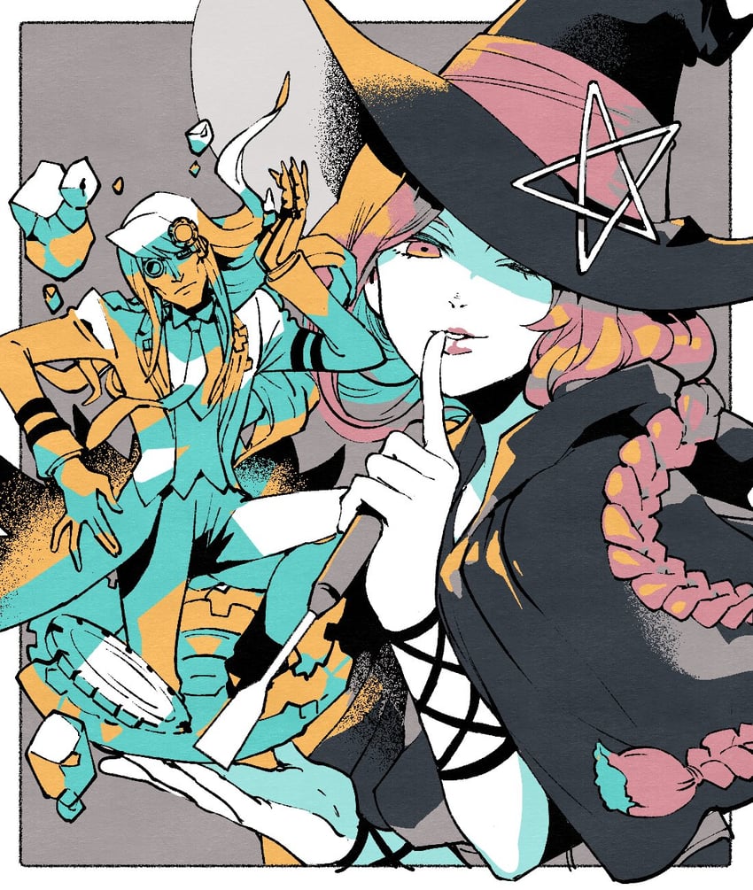 enoch drebber and esmeralda tusspells (ace attorney and 2 more) drawn by shino_(shino_dgs)