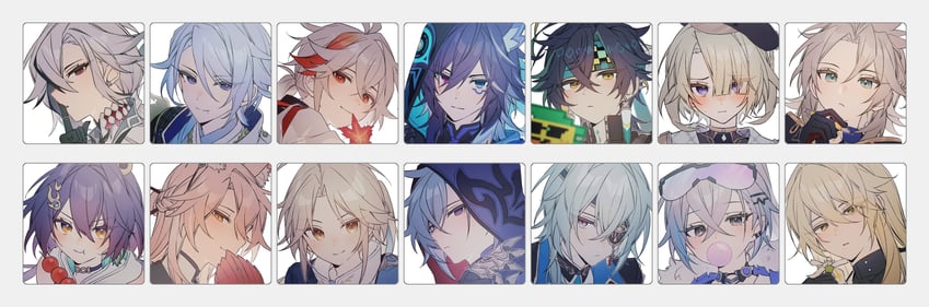 arlecchino, kaedehara kazuha, silver wolf, albedo, kamisato ayato, and 10 more (genshin impact and 3 more) drawn by coojisan