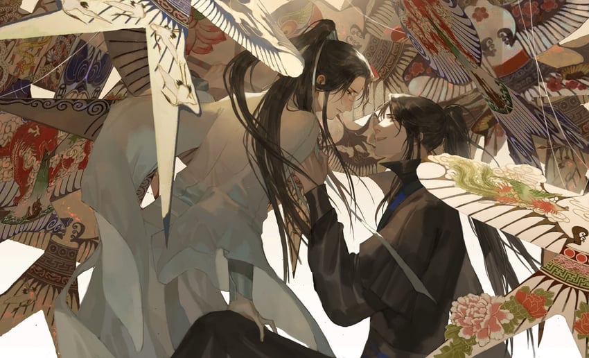chu wanning and mo ran (erha he tadebai mao shizun) drawn by yangshu893