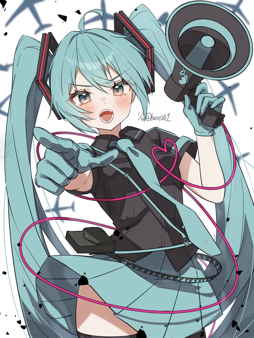 hatsune miku (vocaloid and 1 more) drawn by hasei_(hasei01)
