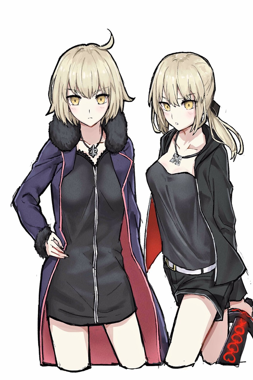 artoria pendragon, jeanne d'arc alter, and saber alter (fate and 1 more) drawn by teshima_nari