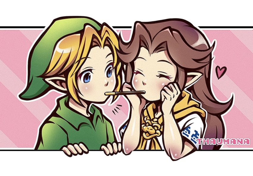 link, young link, and malon (the legend of zelda and 1 more) drawn by thaumana