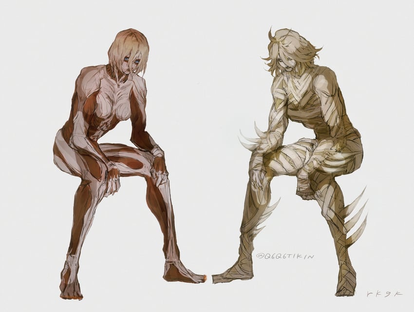 titan, barbariccia, and female titan (final fantasy and 2 more) drawn by q6q6tikin