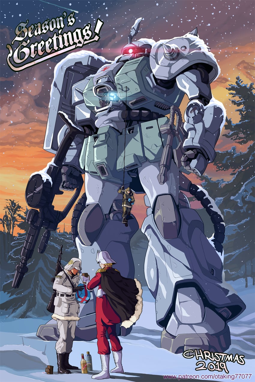 char aznable, zaku ii, and zaku ii s (gundam and 1 more) drawn by otaking