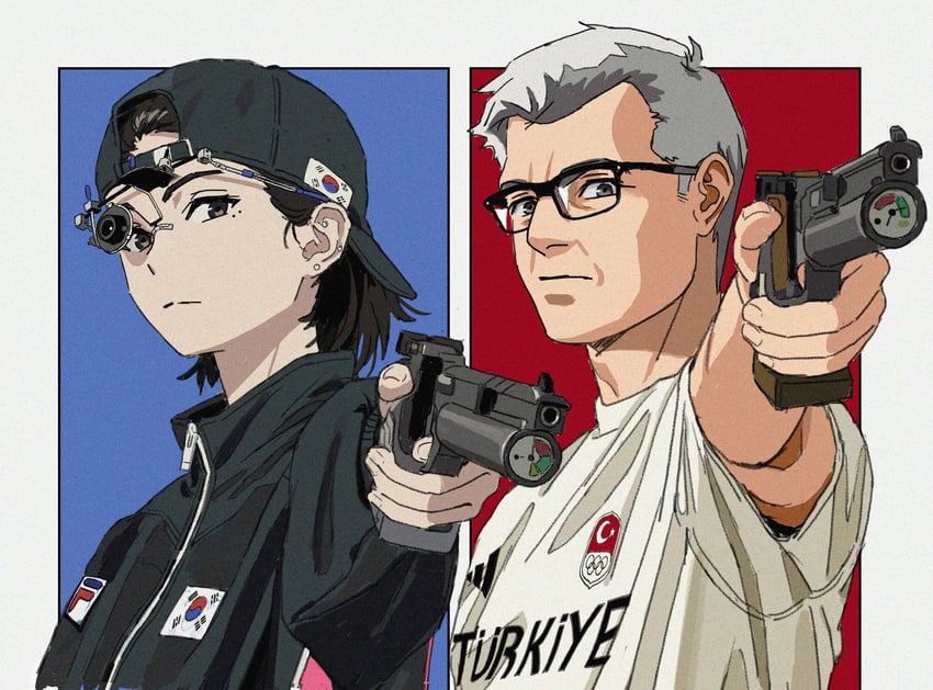 yusuf dikec and kim yeji (real life and 3 more) drawn by shiren_(ourboy83)