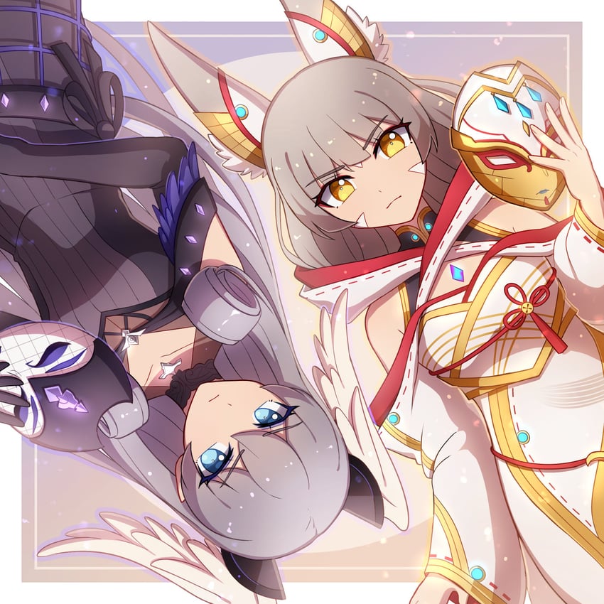 nia and melia antiqua (xenoblade chronicles and 1 more) drawn by enni