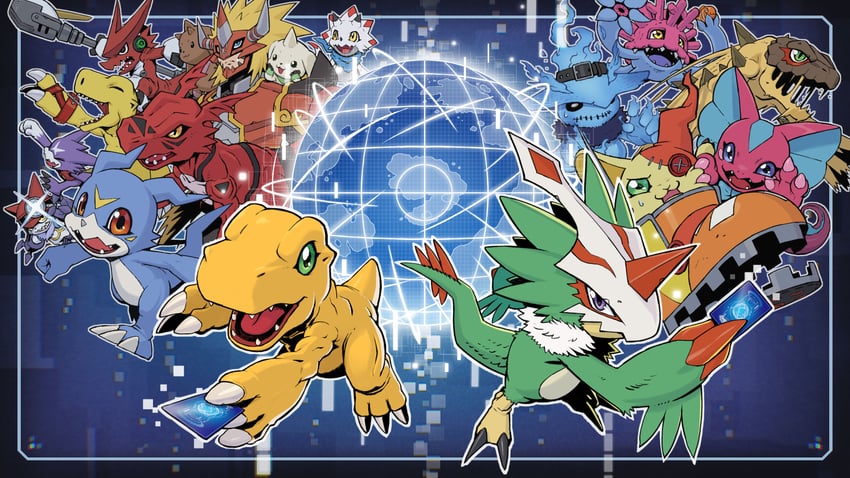 agumon, terriermon, v-mon, guilmon, lopmon, and 11 more (digimon and 11 more) drawn by sasasi