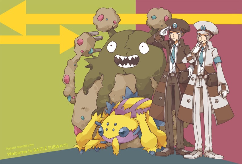 ingo, emmet, galvantula, and garbodor (pokemon and 1 more) drawn by aloe28