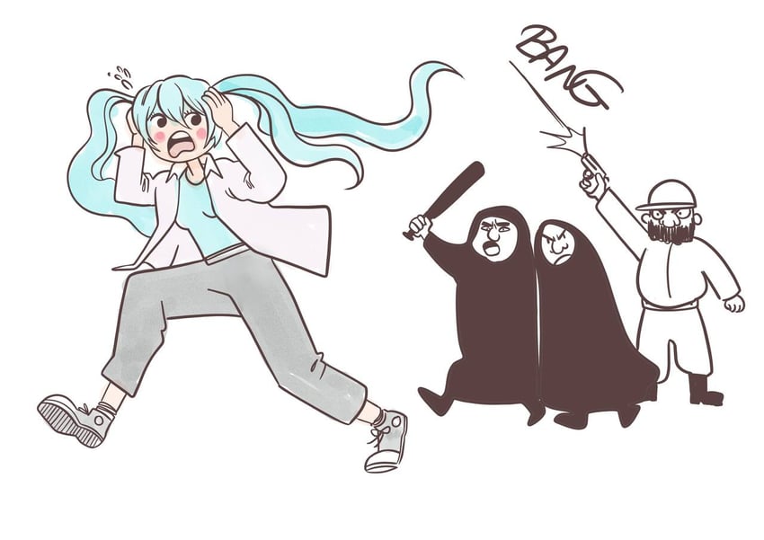 hatsune miku (vocaloid) drawn by pareefae
