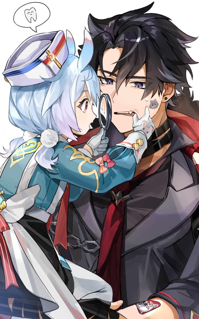 wriothesley and sigewinne (genshin impact) drawn by gyoju_(only_arme_nim)