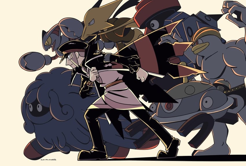 ingo, machamp, alakazam, magnezone, tangrowth, and 2 more (pokemon and 1 more) drawn by am10ukiuki