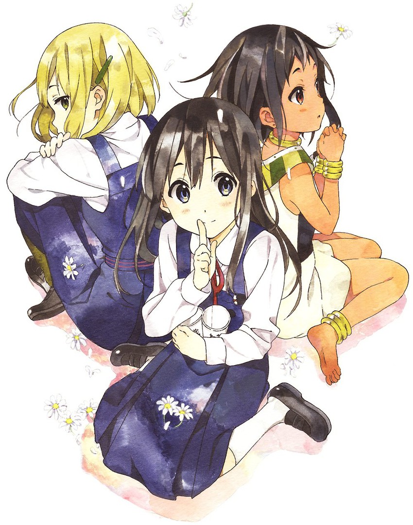 kitashirakawa tamako, tokiwa midori, and choi mochimazzui (tamako market and 1 more) drawn by horiguchi_yukiko