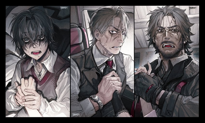 player character, kylar, eden, and avery (degrees of lewdity) drawn by hanstrmoft