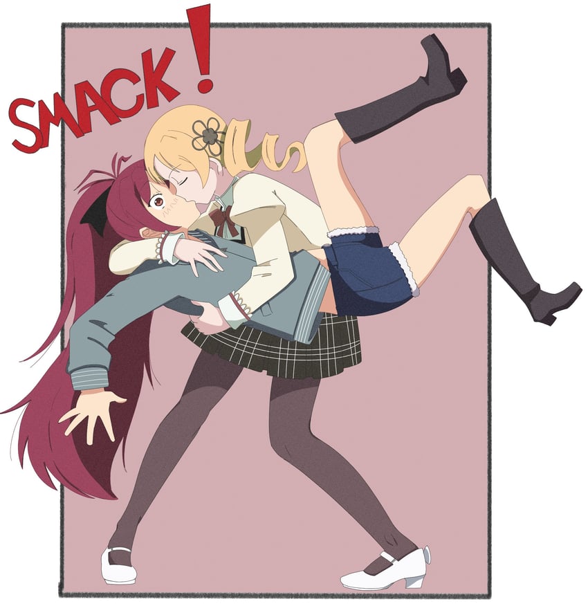 sakura kyoko and tomoe mami (mahou shoujo madoka magica and 1 more) drawn by ironcarbon_wolf
