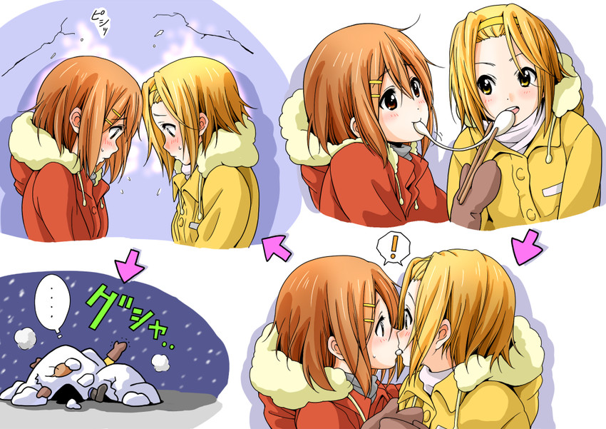 hirasawa yui and tainaka ritsu (k-on!) drawn by sawanatsu_mikan