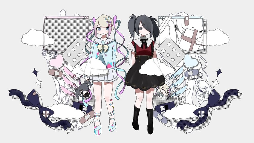 chouzetsusaikawa tenshi-chan and ame-chan (needy girl overdose) drawn by nukunuku_nigirimeshi