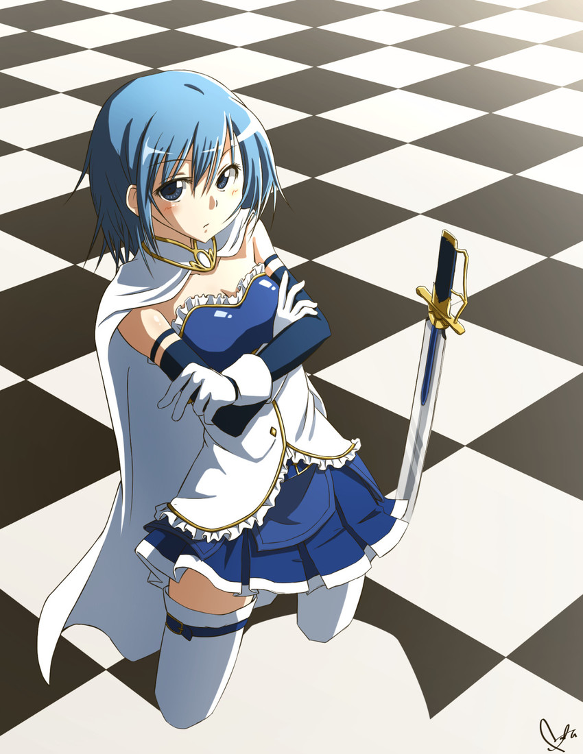 miki sayaka (mahou shoujo madoka magica) drawn by nitta_hiroto