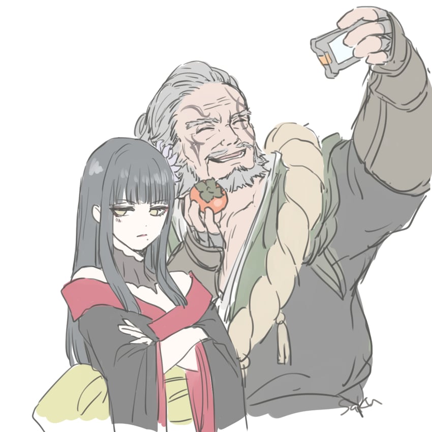 yotsuyu goe brutus and gosetsu daito (final fantasy and 1 more) drawn by saku_ff11