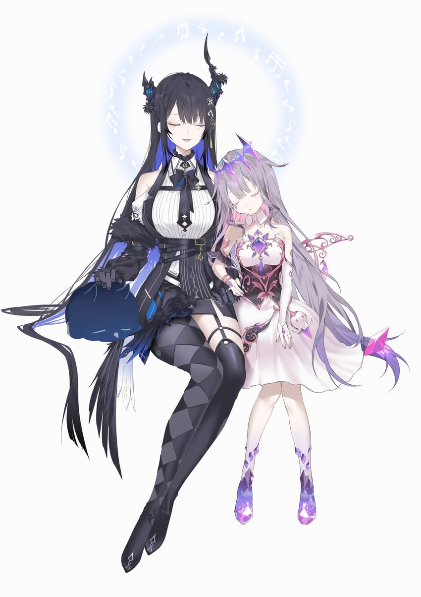 nerissa ravencroft, koseki bijou, jailbird, and shadow (hololive and 1 more) drawn by kotarou_(kot_mochi)