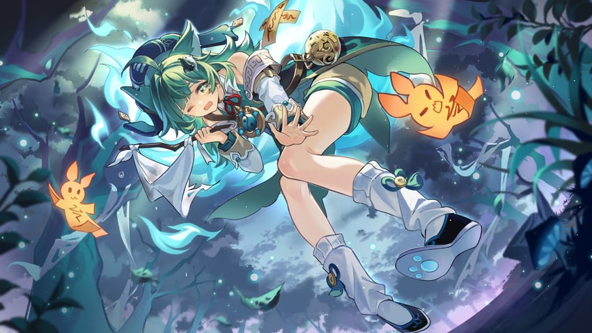 huohuo and tail (honkai and 1 more) drawn by kongzao
